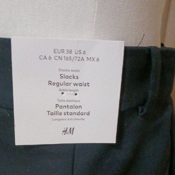 NWT- H&M Women's Navy Blue Straight Leg Dress Pants - Picture 2 of 8